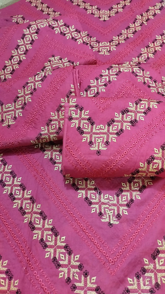 Embroidered s.pink lawn_3pc
