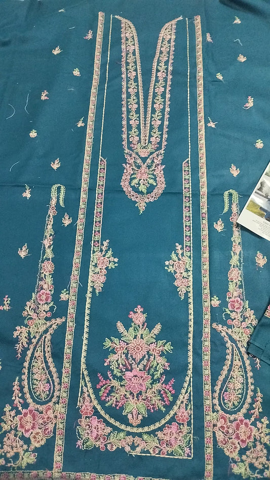 Hussain rehar dhanak embroidered 3pc