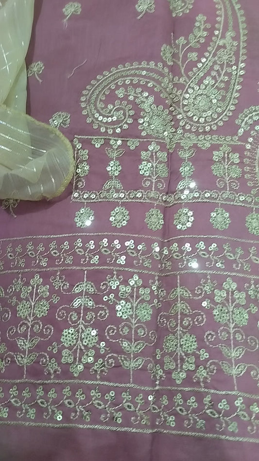 Embroidered false cotton_3pc