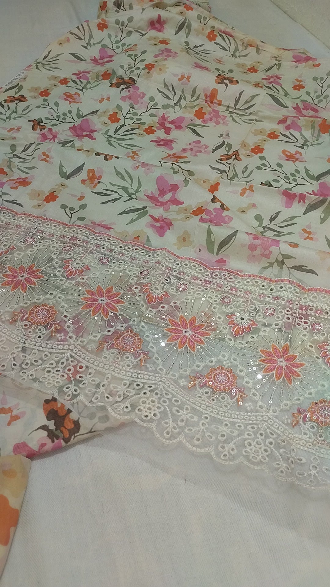 Crimson Premium Lawn 3PC - luxury Chiffon Dupatta"