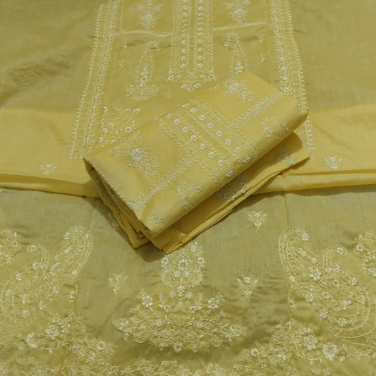 Embroidered lemon lawn_3pc