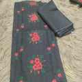 2pc embroidered black