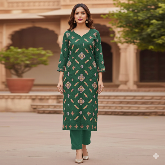 Embroidered bottle lawn_2pc