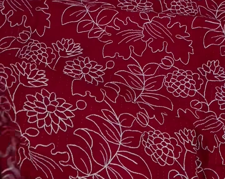 Embroidered red lawn_2pc
