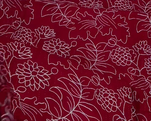 Embroidered red lawn_2pc