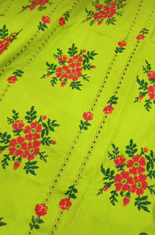 embroidered Dhani lawn_2pc