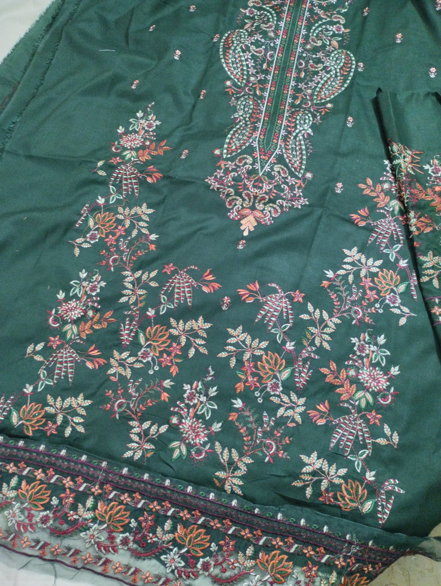 Asim jofa peach leather embroidered 3pc