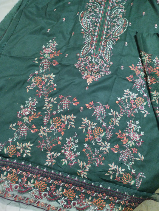 Asim jofa peach leather embroidered 3pc