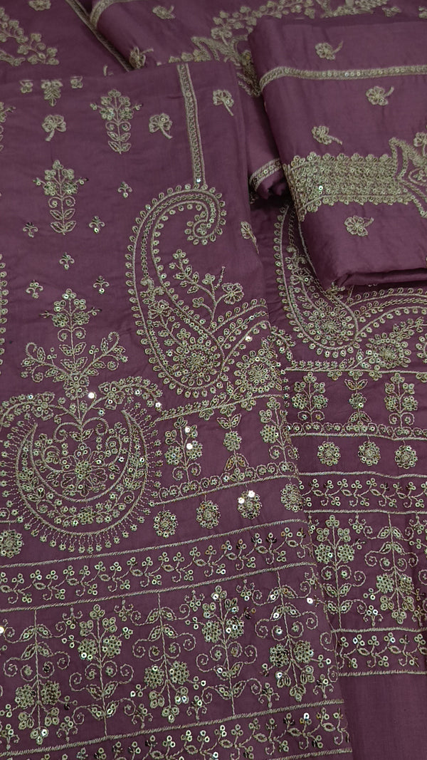 Embroidered false cotton_2pc